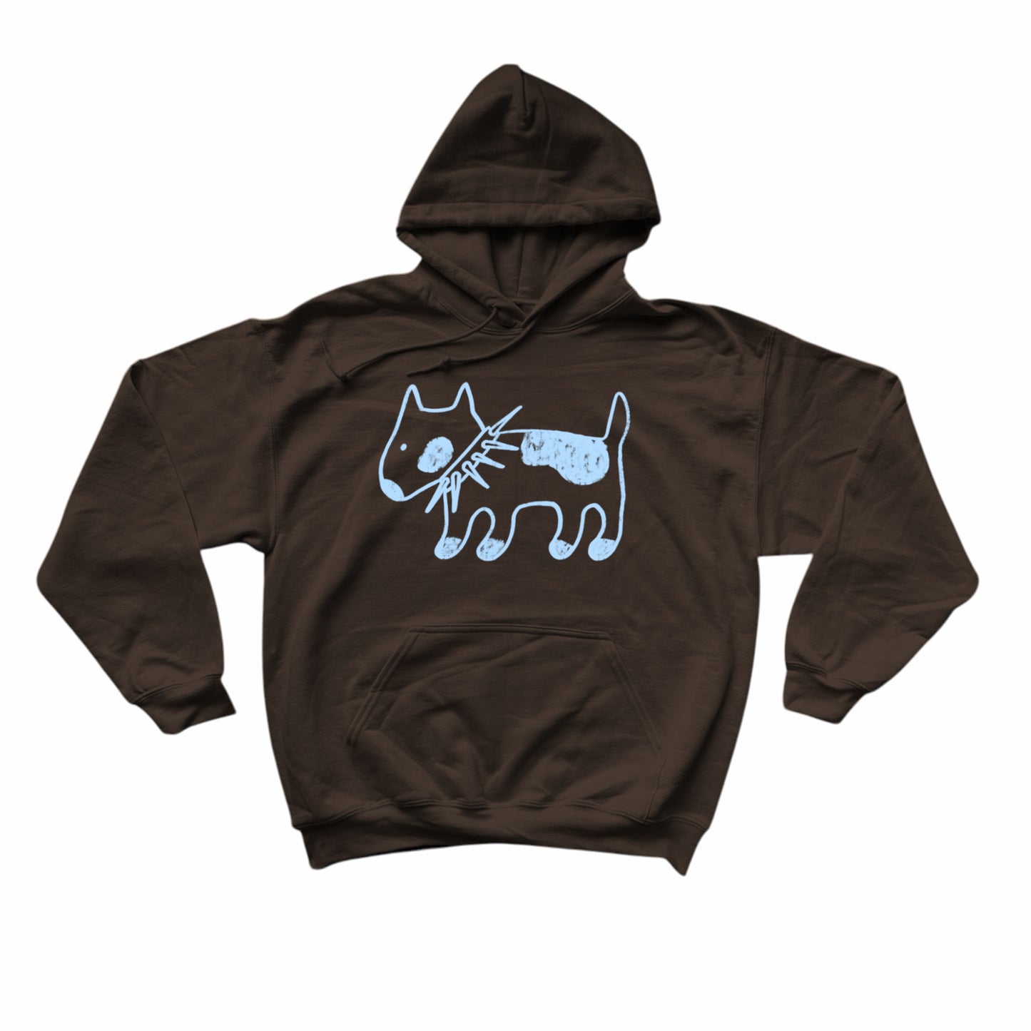 Spiky collar dog brown hoodie