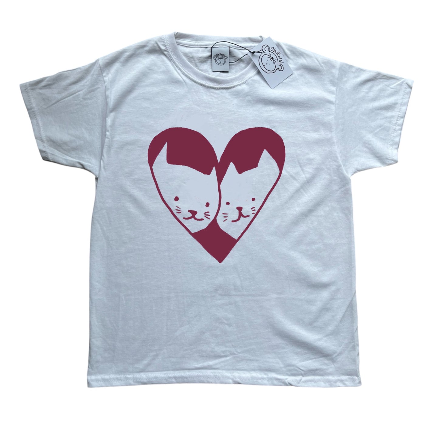 2 Cats in love white tee