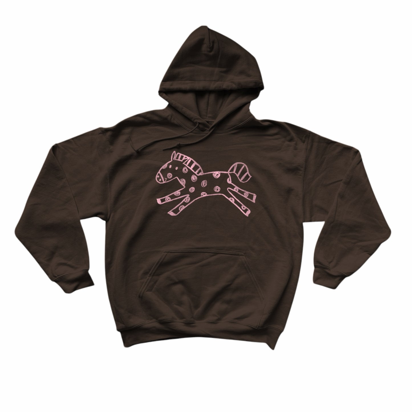 Polka dot horse brown hoodie