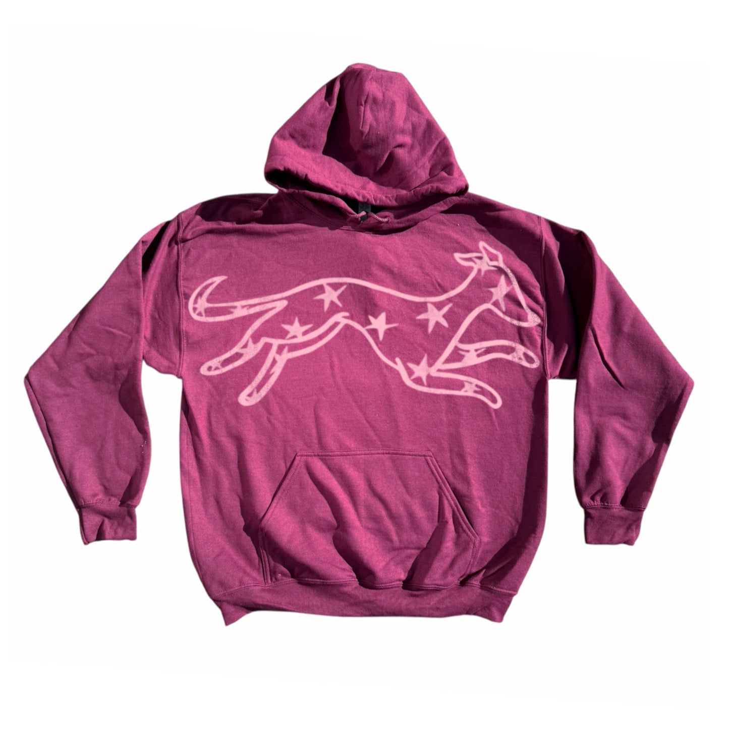 MEGA star dog burgundy hoodie