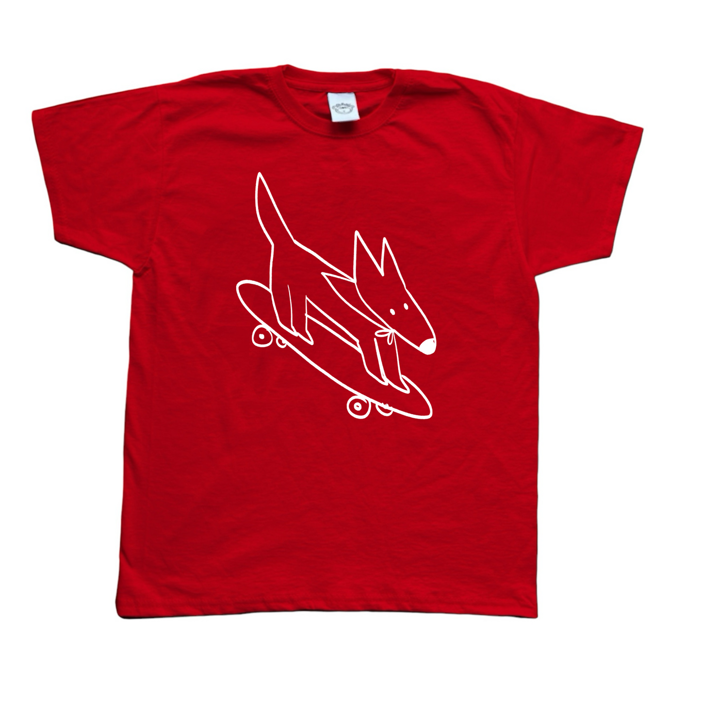 Skater dog red tee