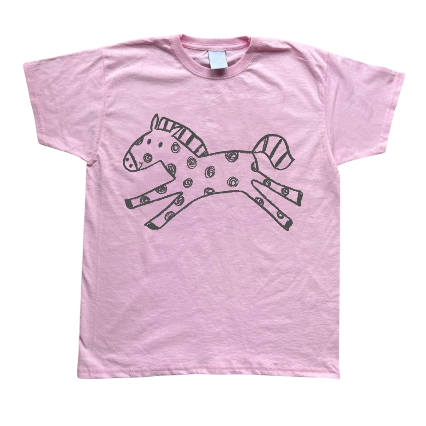 Polka dot horse pink tee