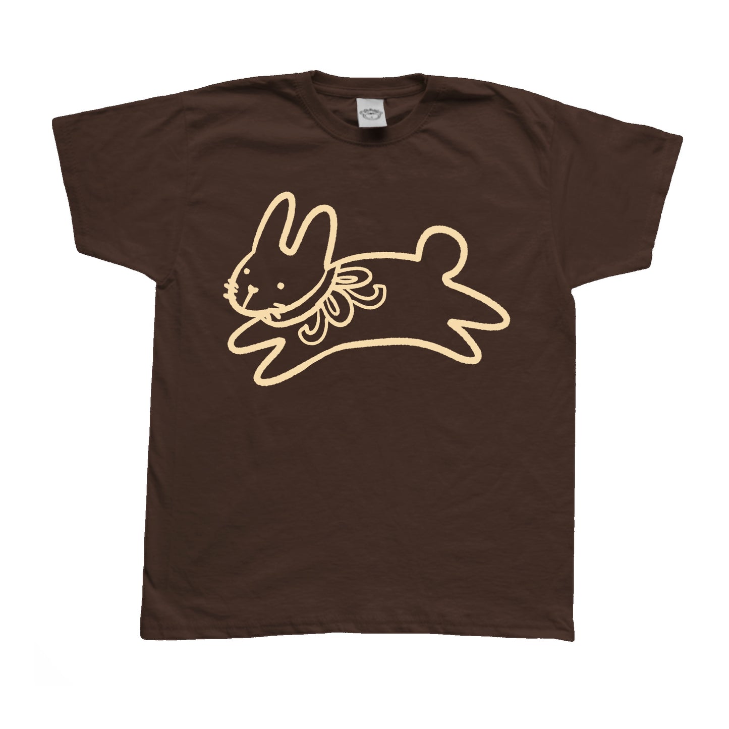 Bow bunny beige on brown Tee