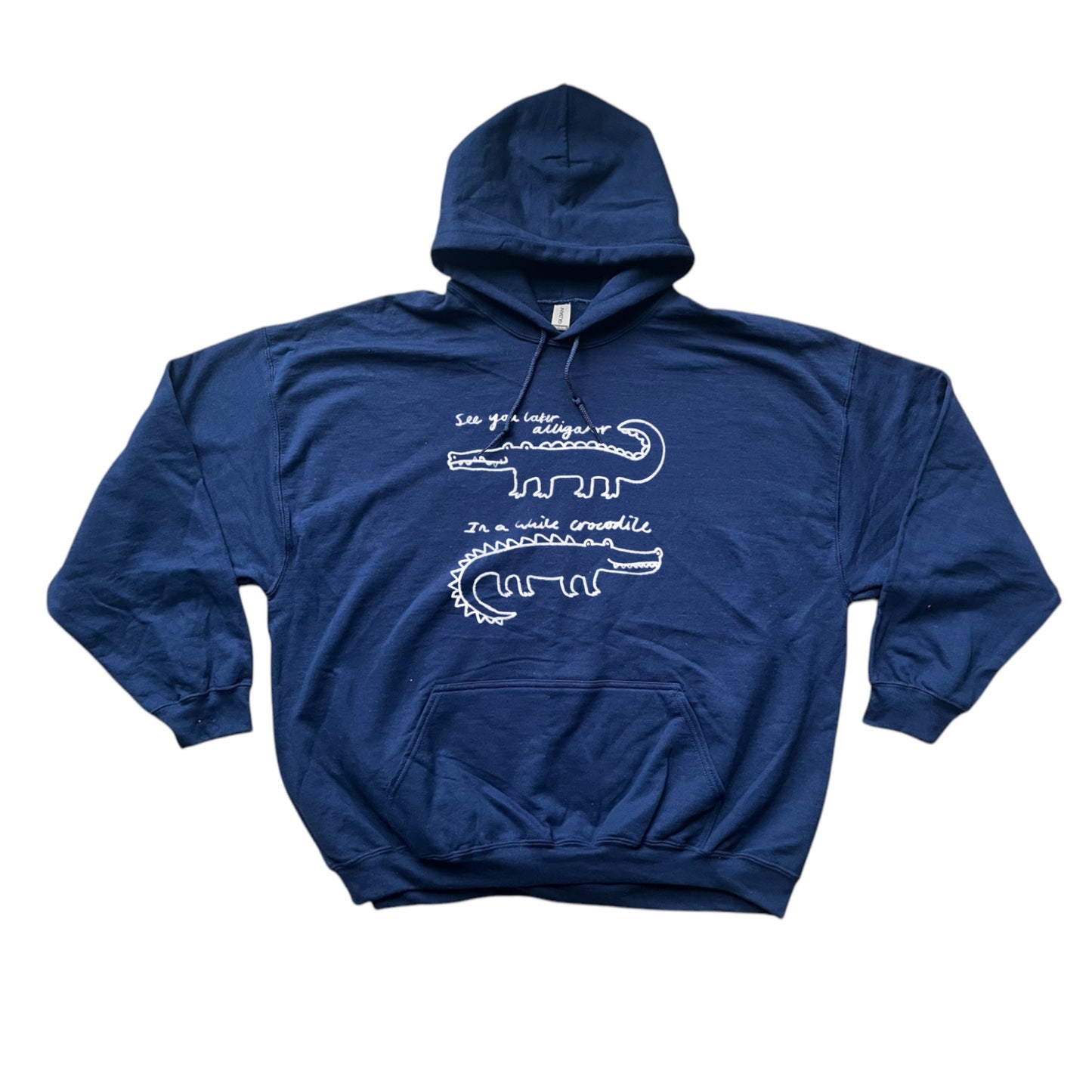See you later alligator, in a while crocodile navy hoodie