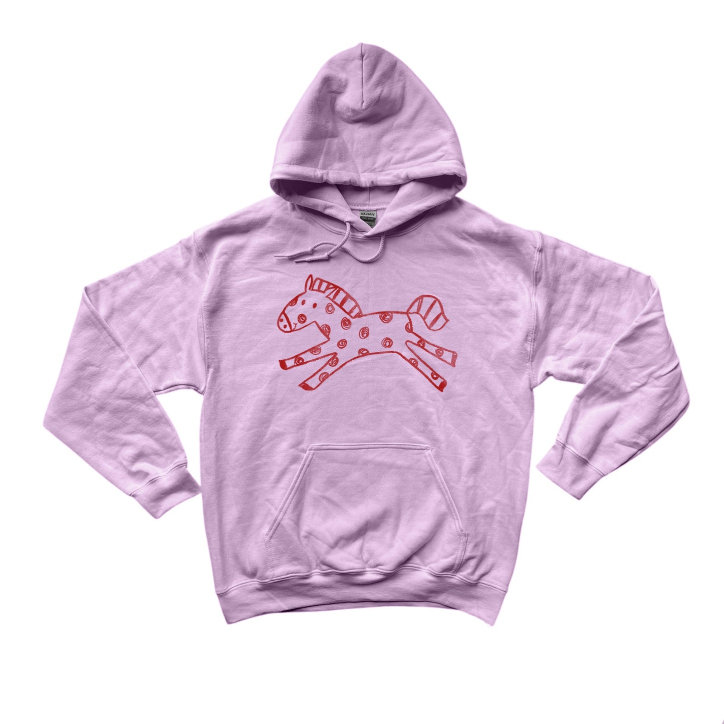 Polka dot horse pink hoodie