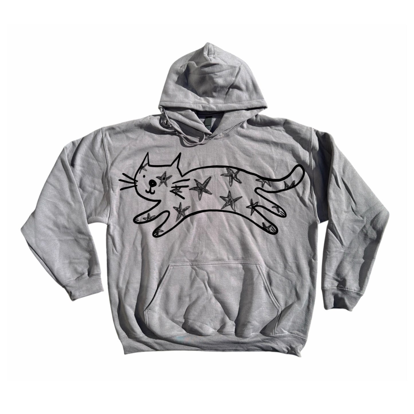 Mega Star Cat dark grey hoodie