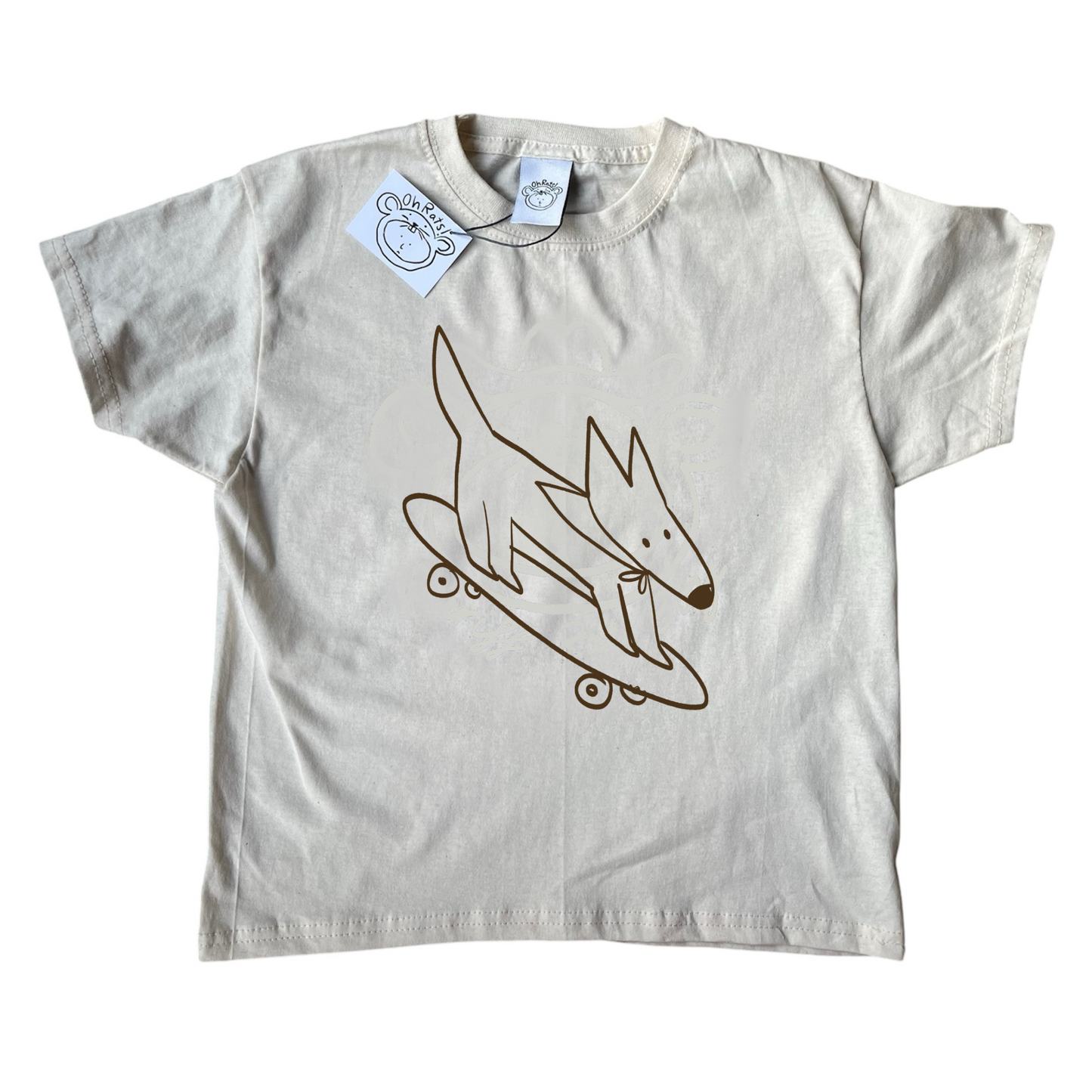 Skater dog beige tee