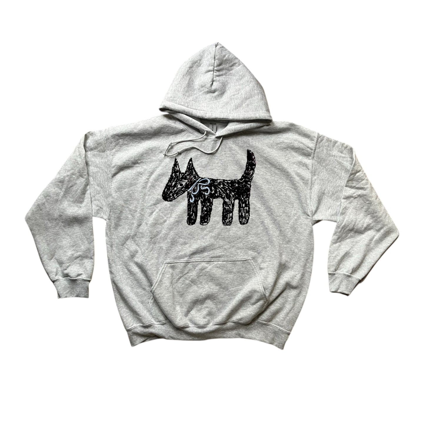 Scruffy dog grey hoodie