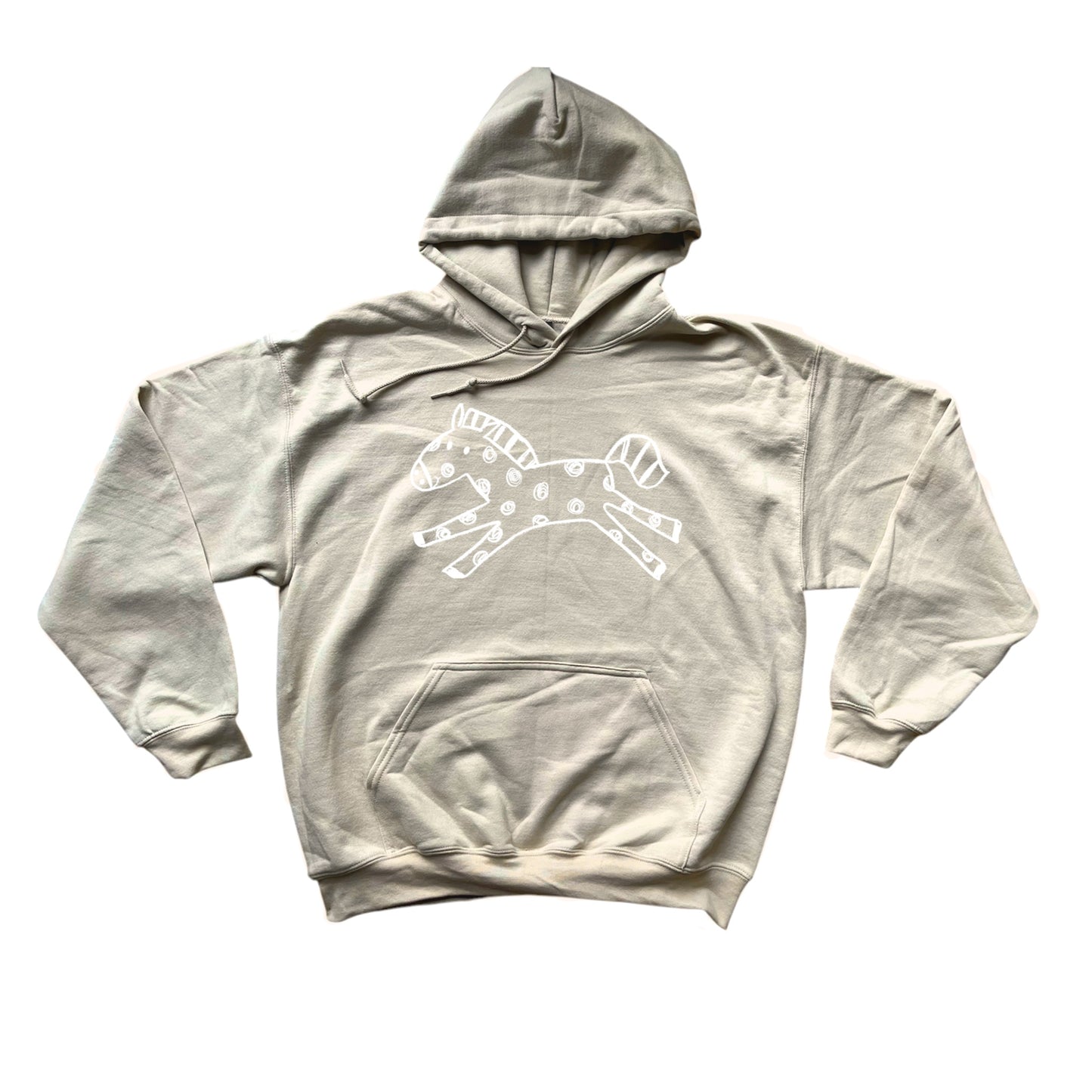 Polka dot horse beige hoodie