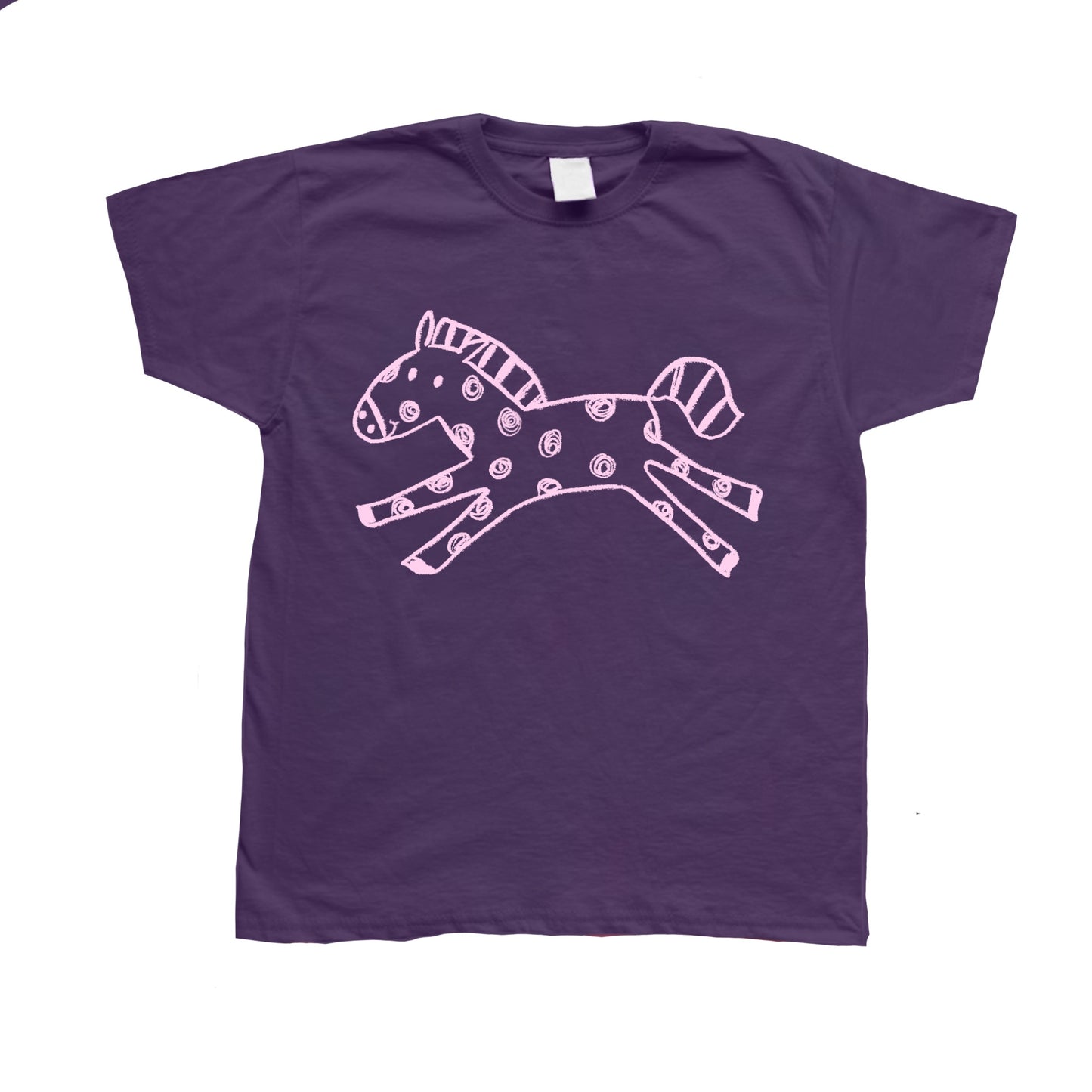 Polka dot horse purple tee