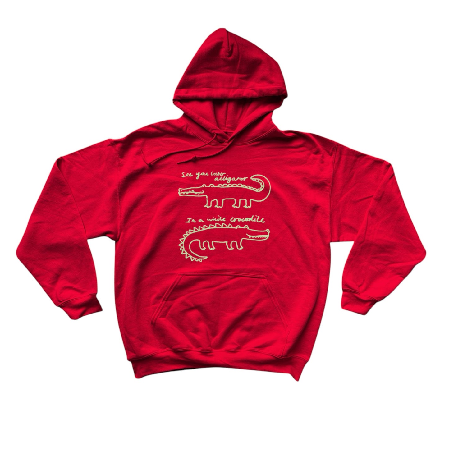 See you later alligator, in a while crocodile red hoodie