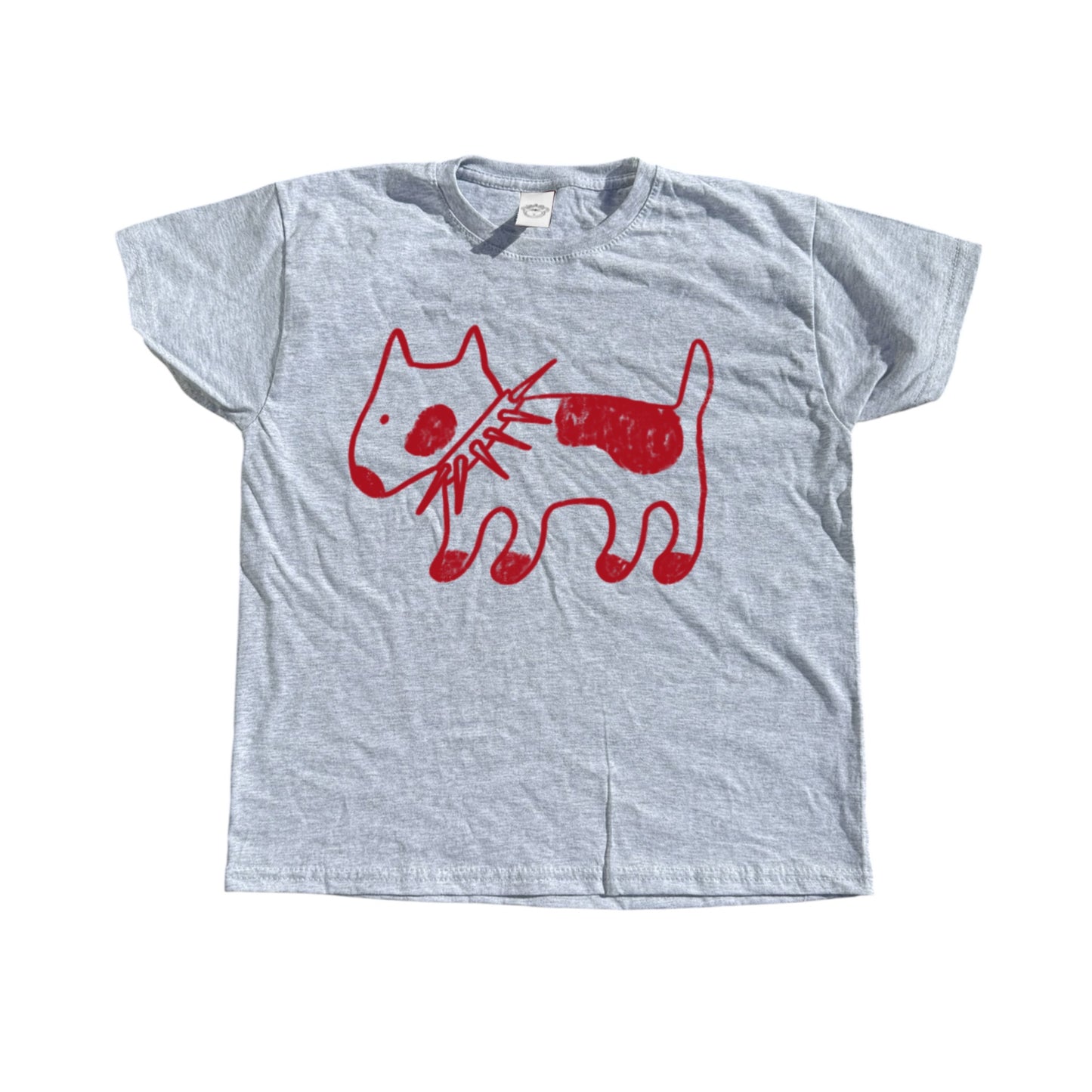 Spiky Collar dog grey tee