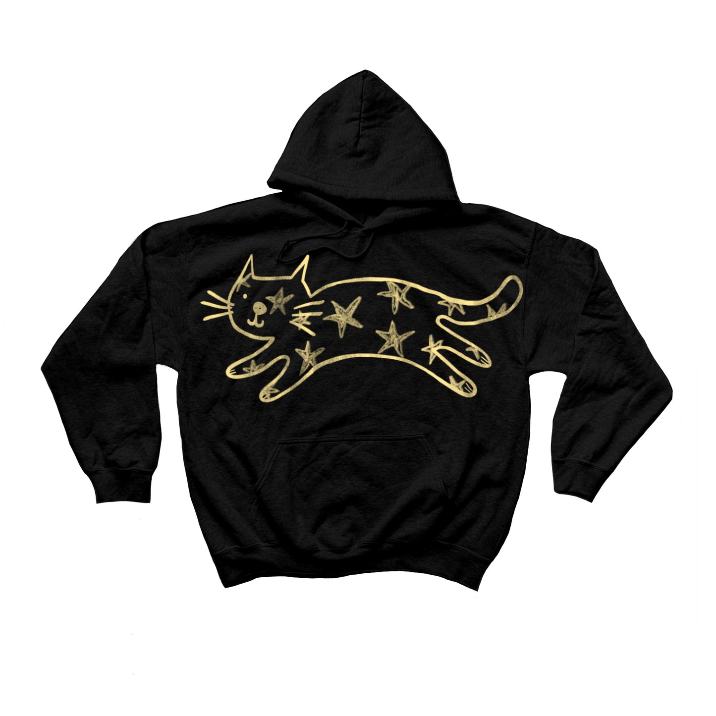 Mega Star Cat black hoodie