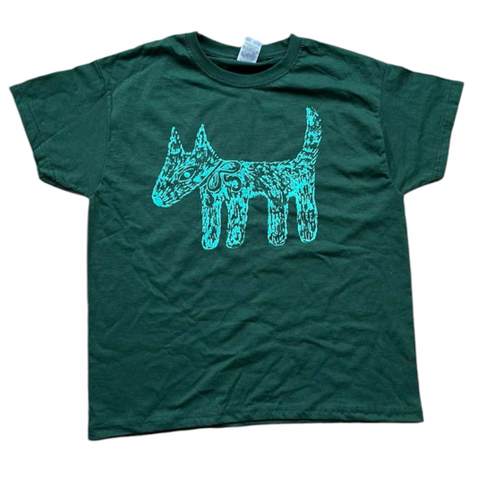 Scruffy dog light green on green Baby Tee