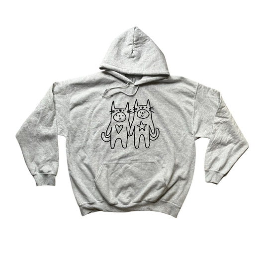 2 critters in love brown hoodie