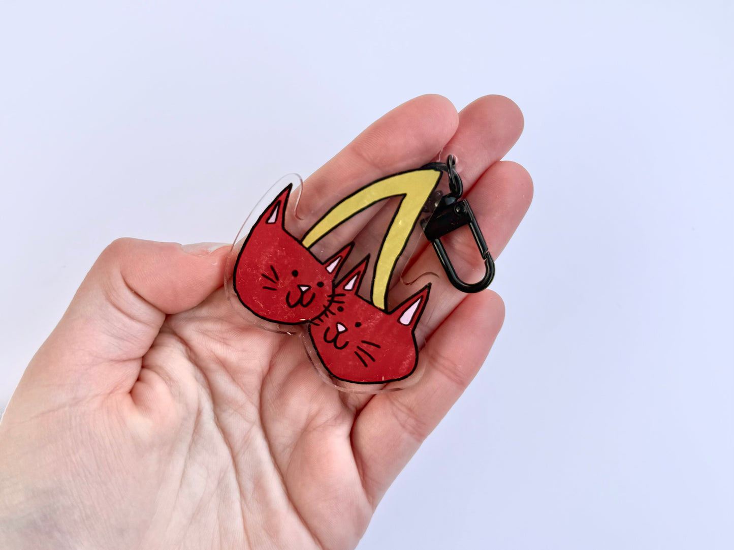 Cherry cats key ring / bag charm