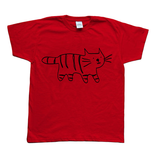 Tiger black on red Tee