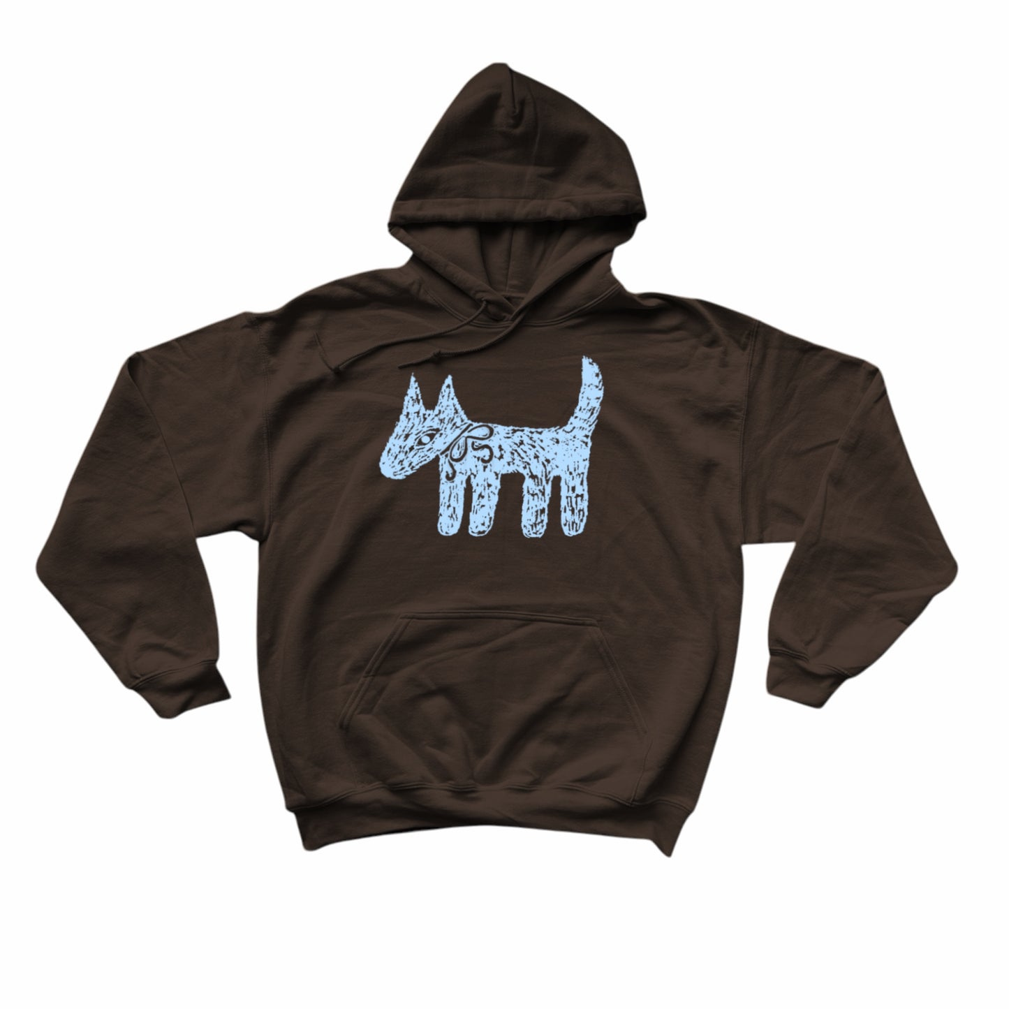 Scruffy dog brown hoodie