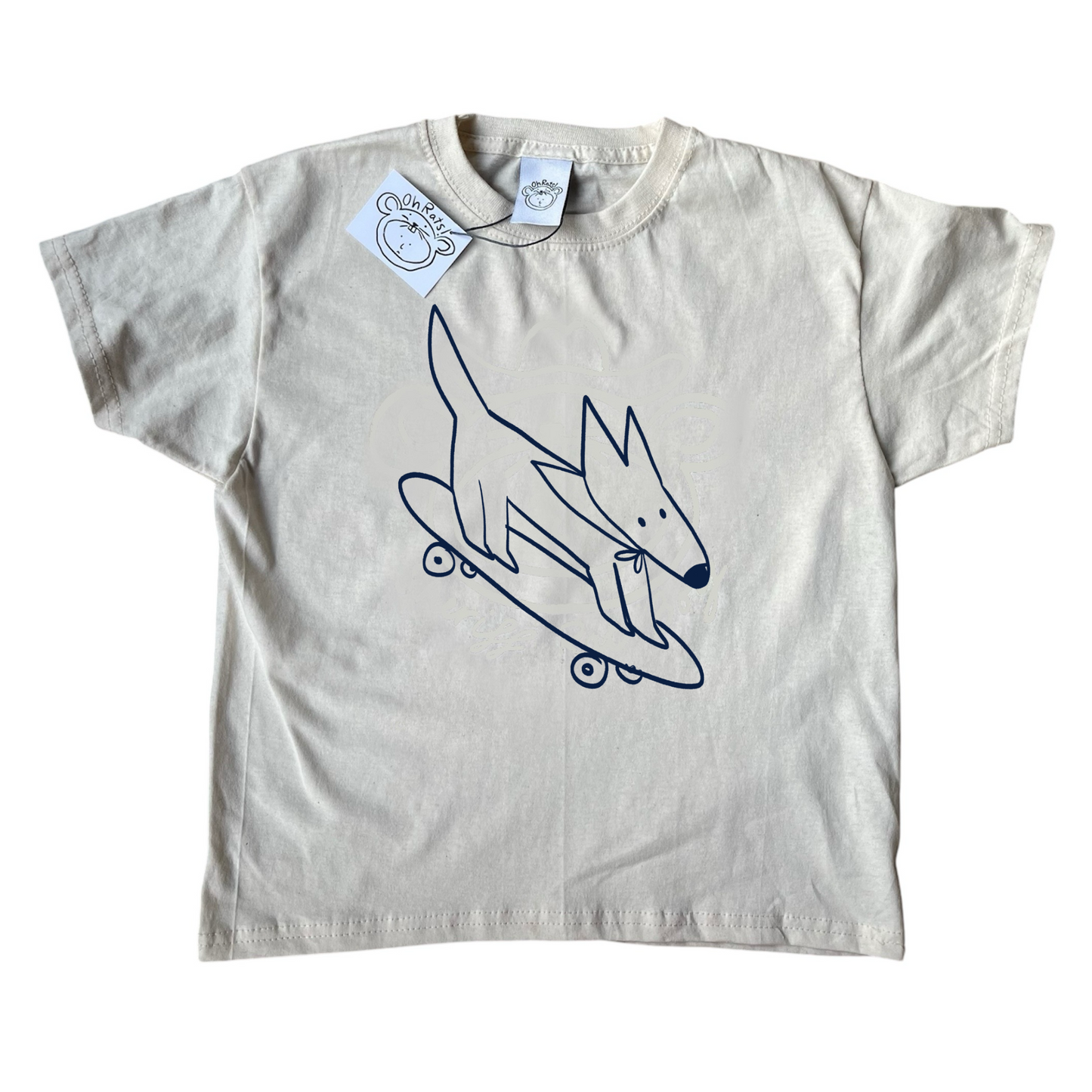 Skater dog beige tee