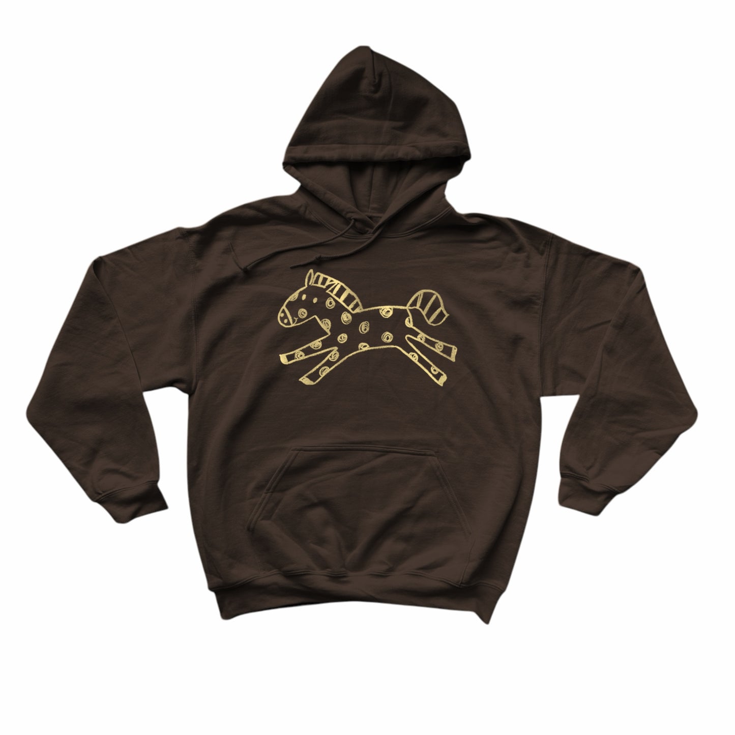 Polka dot horse brown hoodie