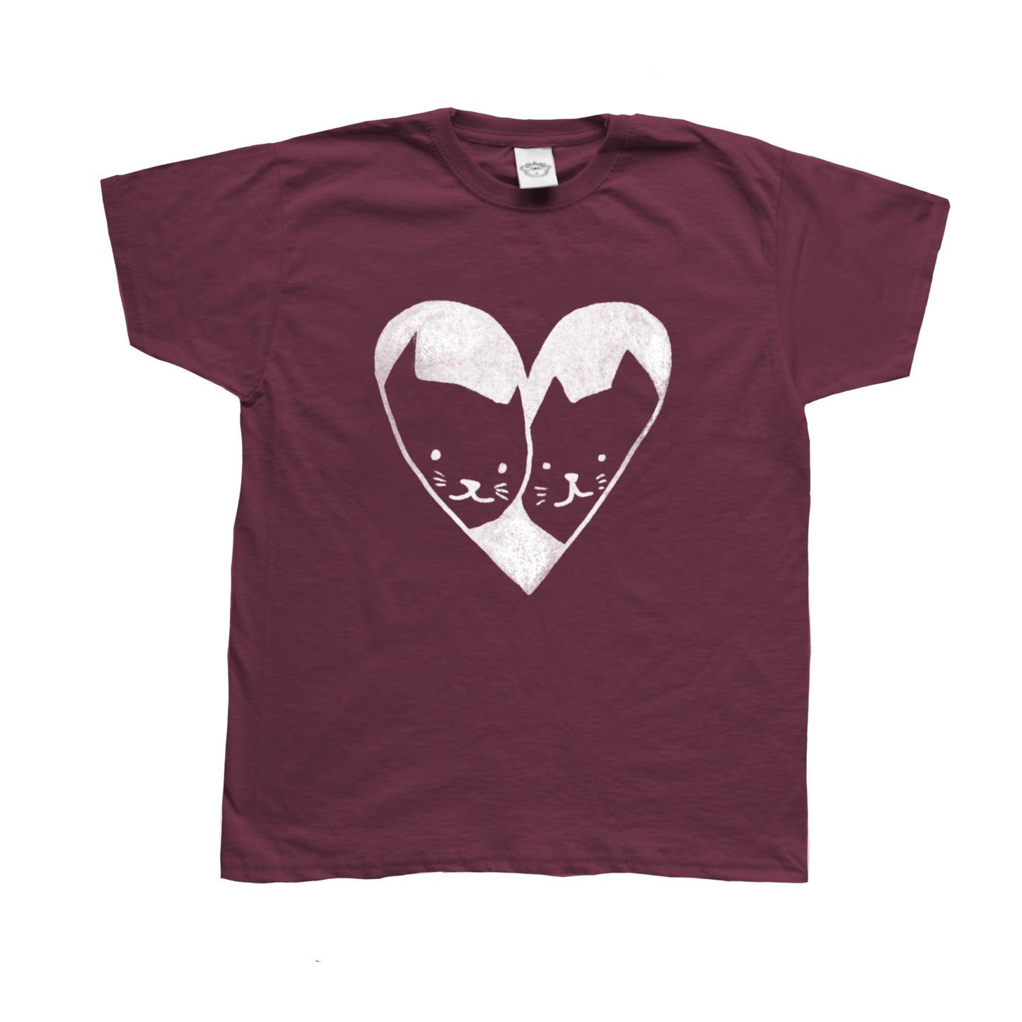 2 cats in love navy tee