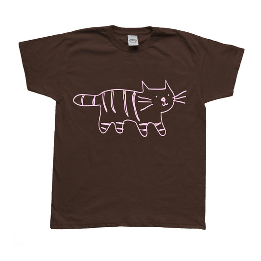 Tiger pink on brown Tee