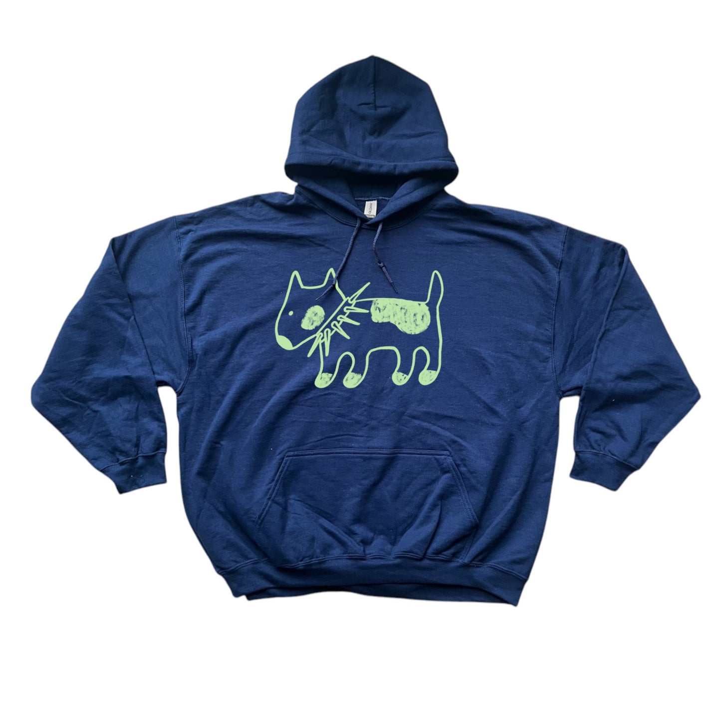 Spiky collar dog navy hoodie