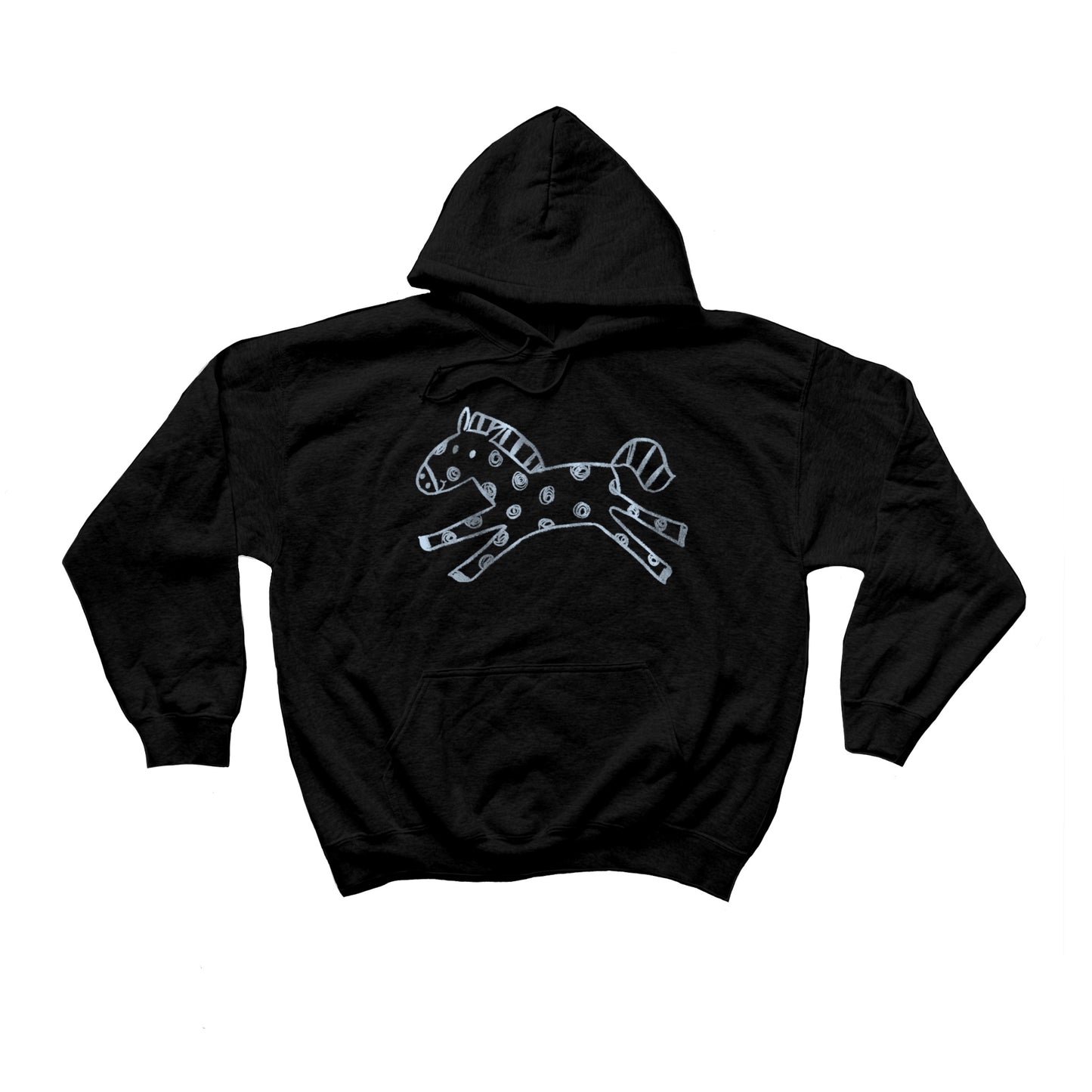 Polka dot horse black hoodie