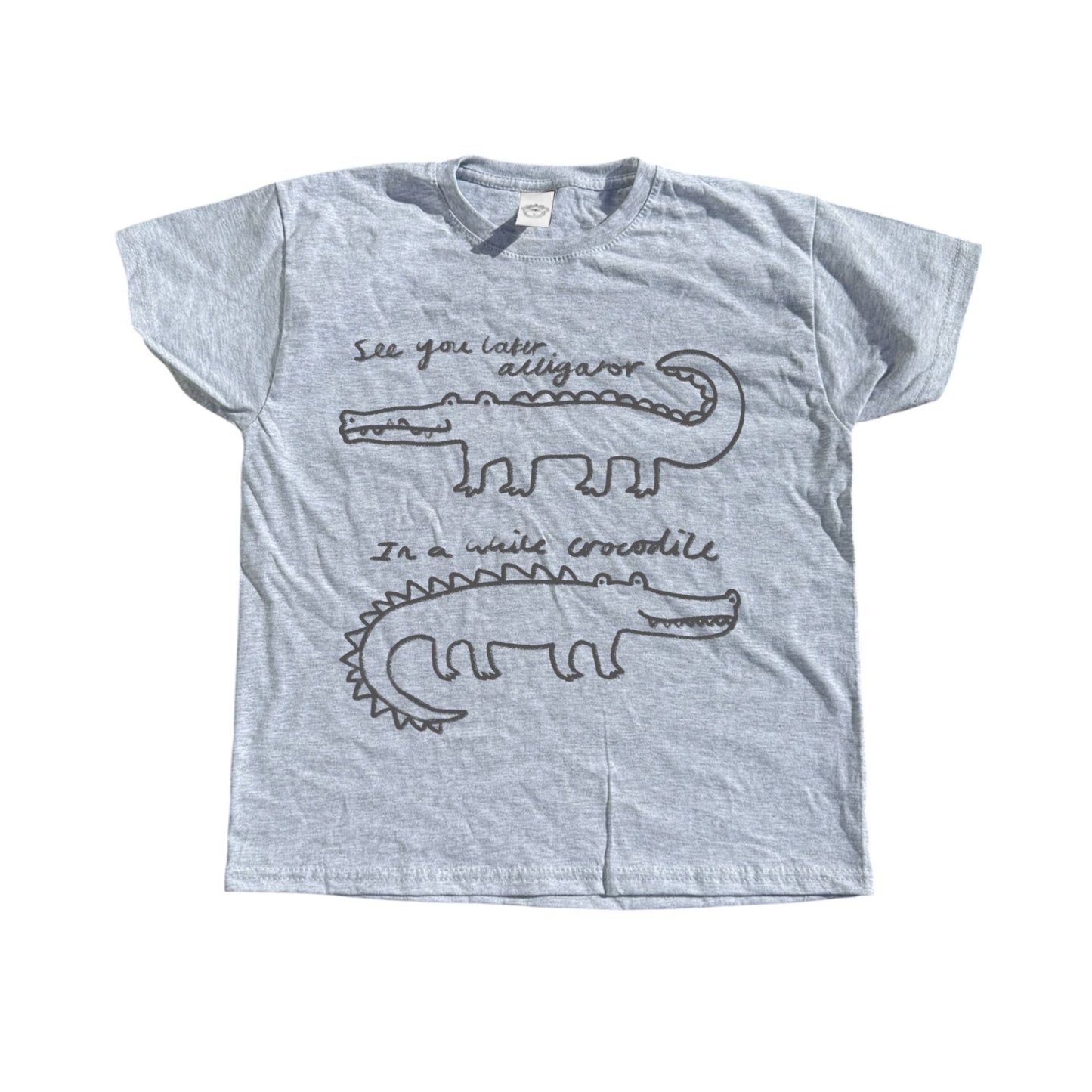 See you later alligator grey tee