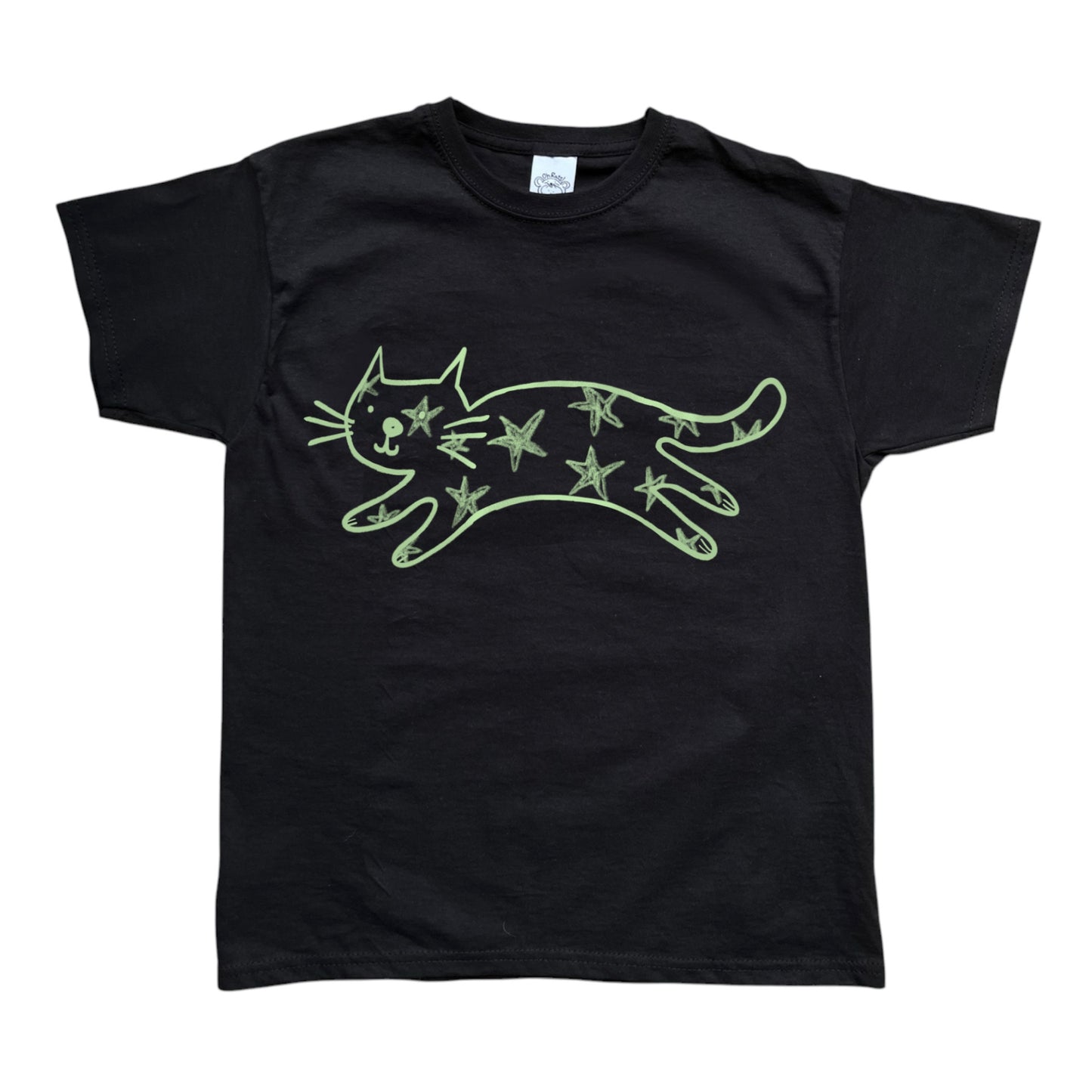 Starry cat black tee