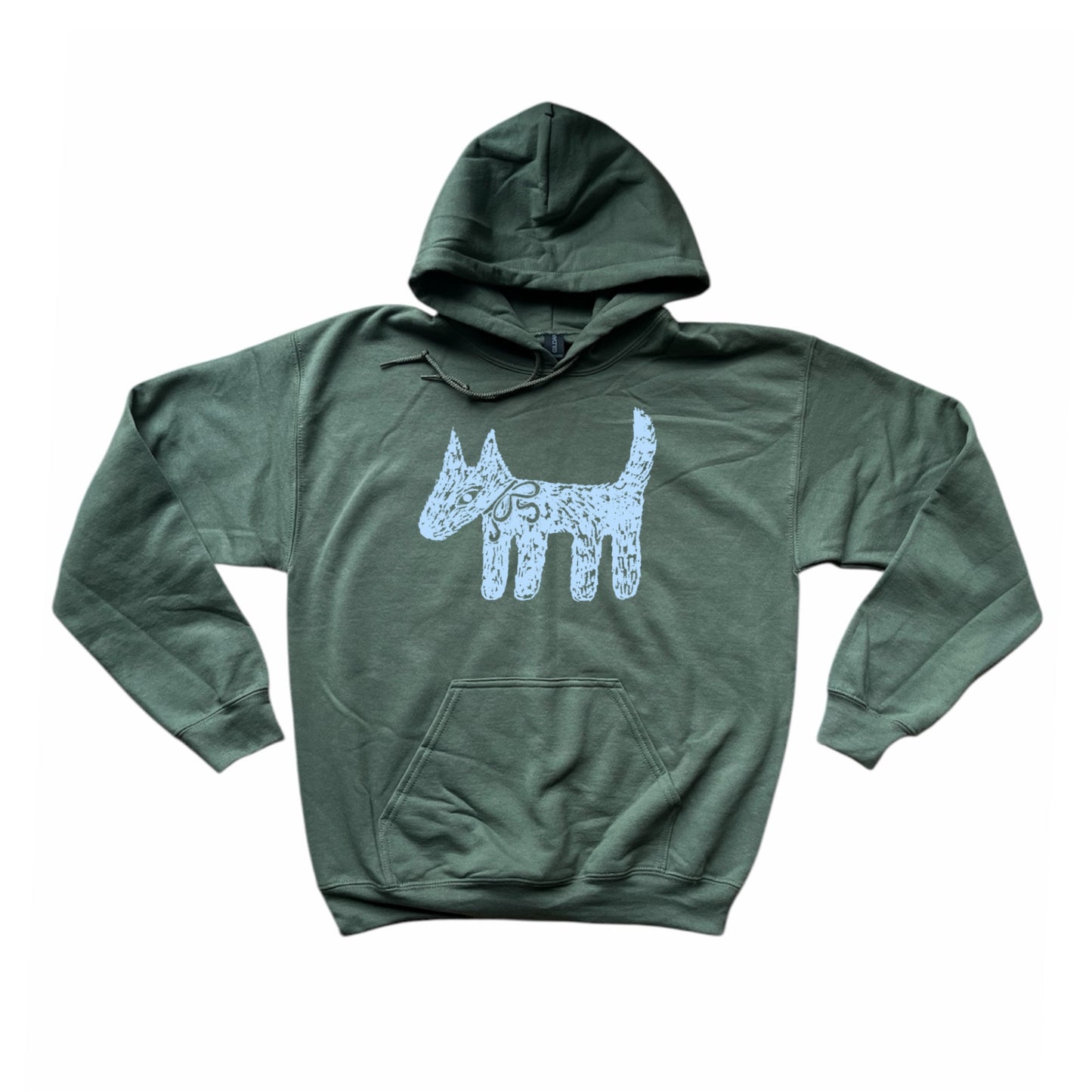 Scruffy dog khaki hoodie