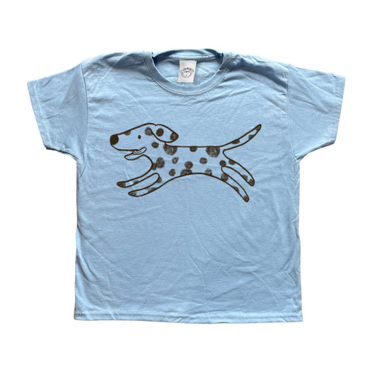 Polka dot dalmatian brown on baby blue Tee