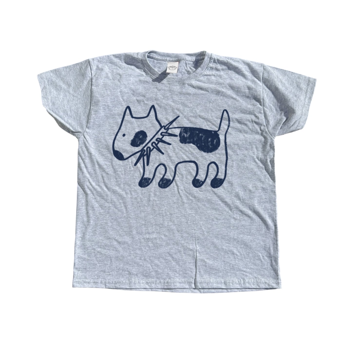 Spiky Collar dog grey tee