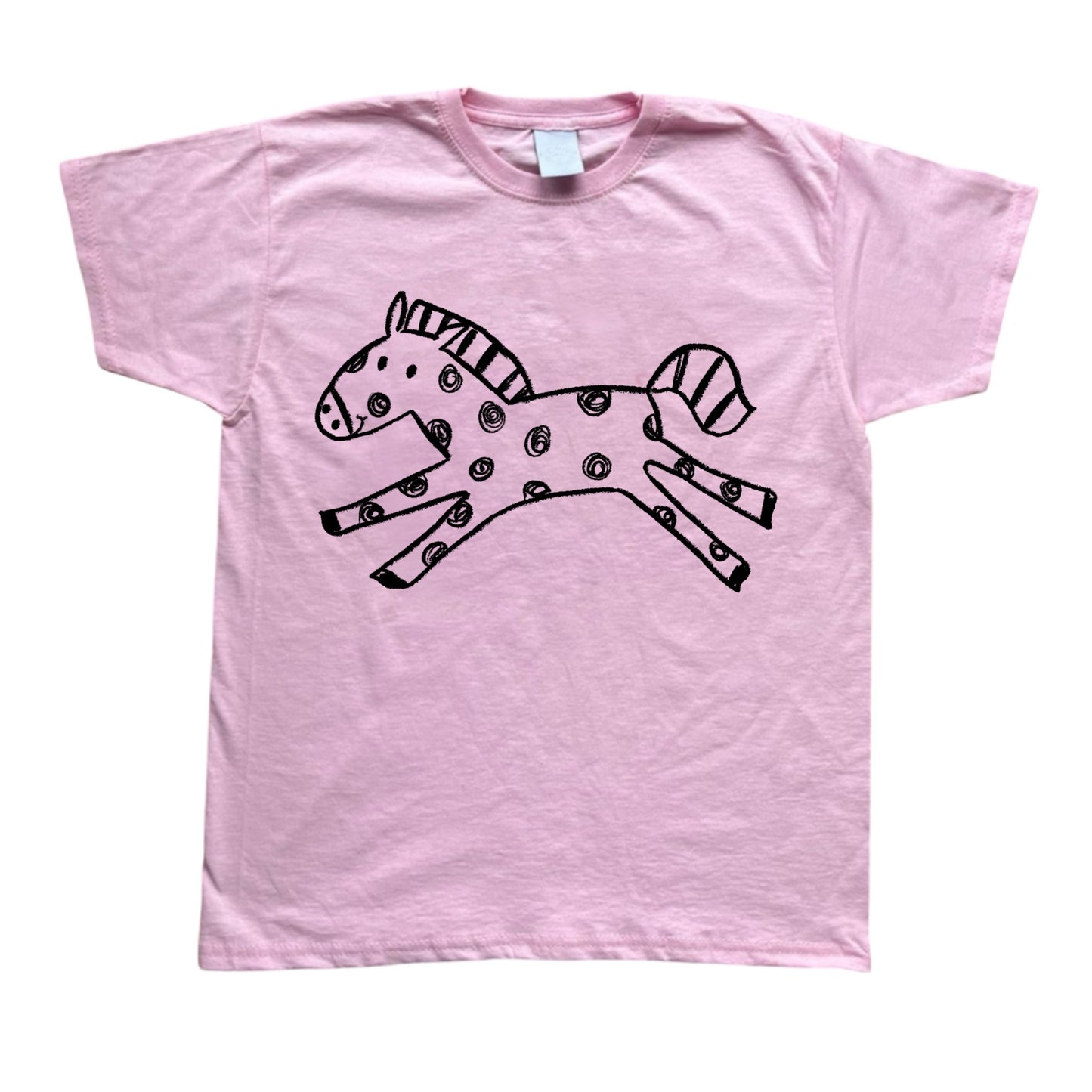 Polka dot horse pink tee