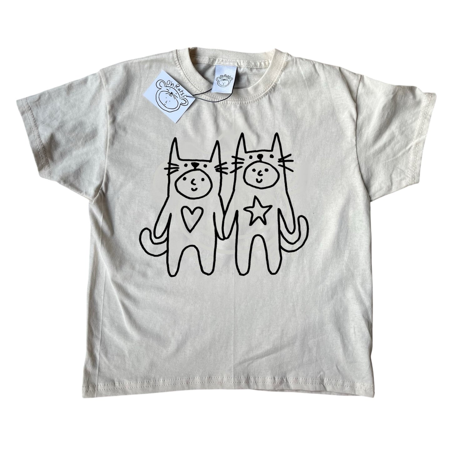 2 critters in love beige tee