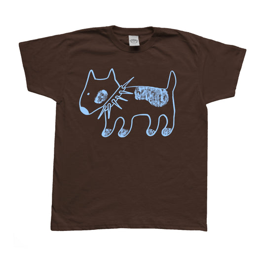 Spiky collar dog blue on brown Baby Tee