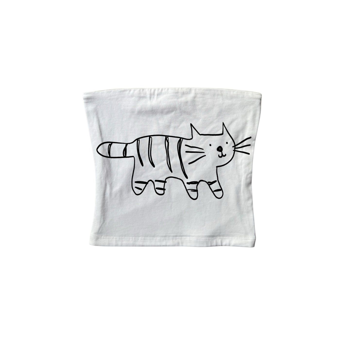 Black on white tiger bandeau top