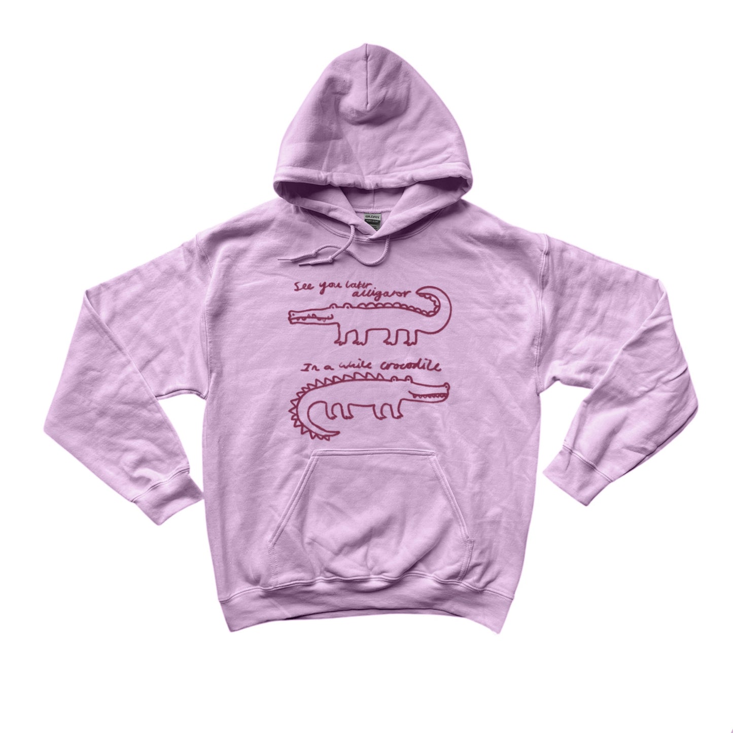 See you later alligator, in a while crocodile pink hoodie