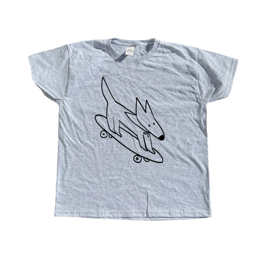 Skater dog grey tee