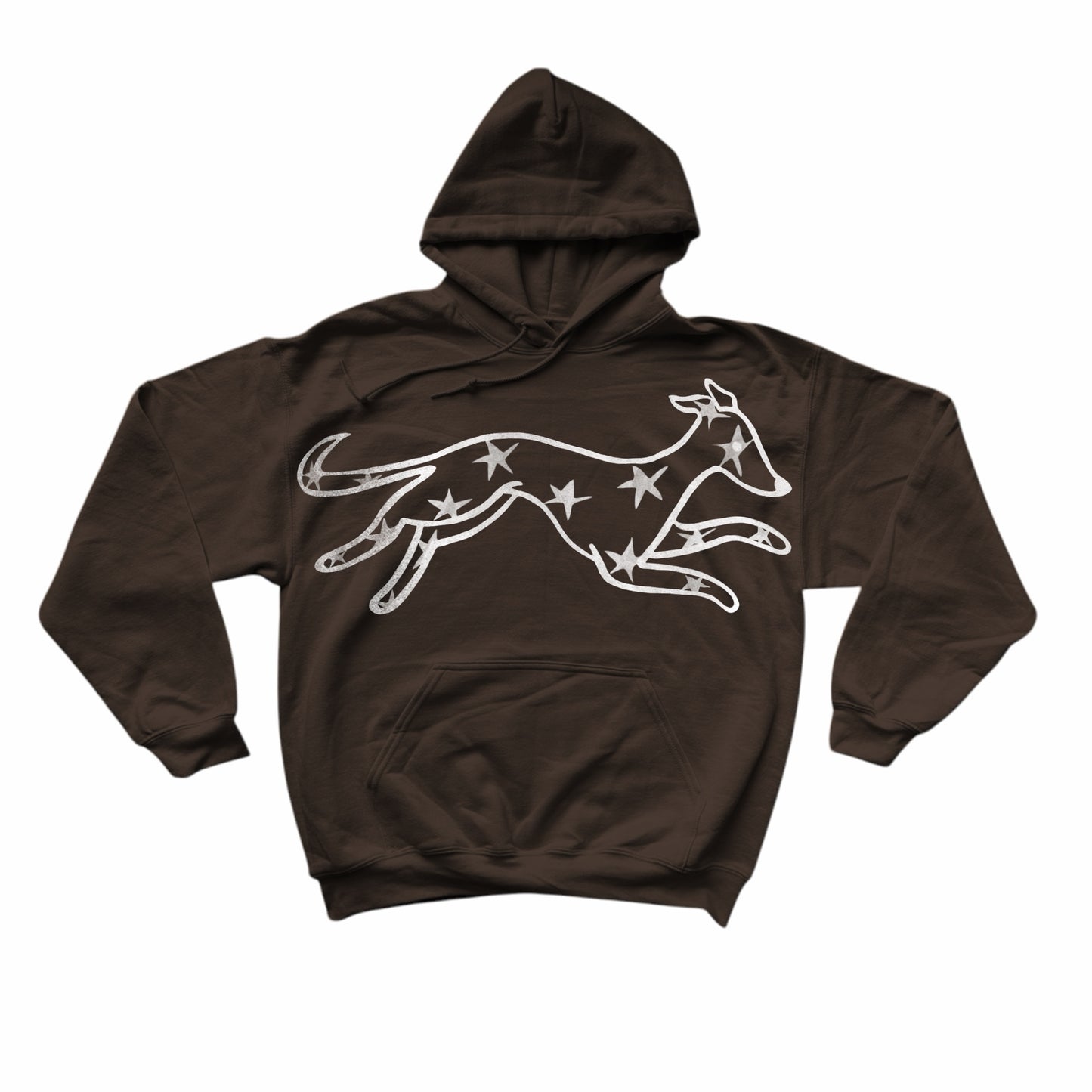 MEGA star dog brown hoodie