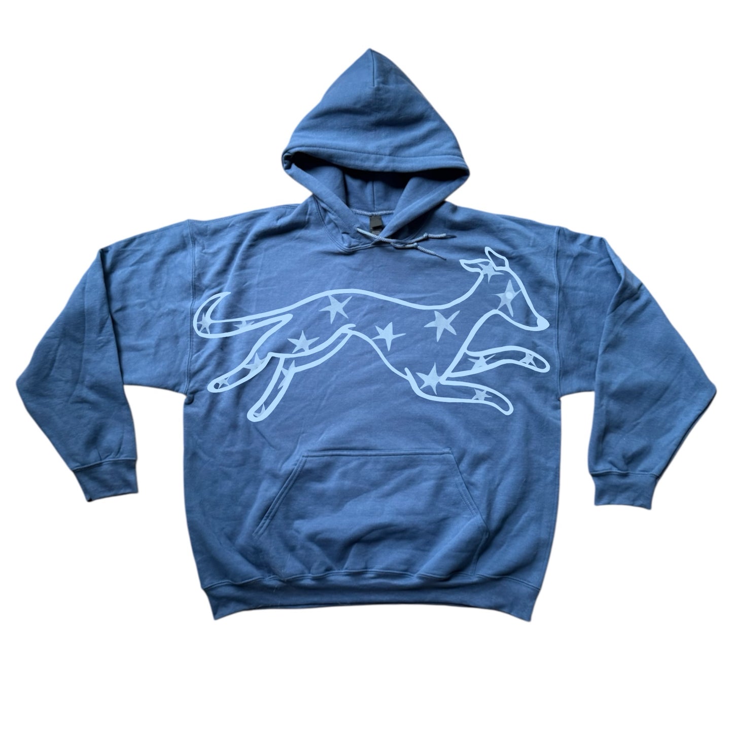 MEGA star dog indigo hoodie