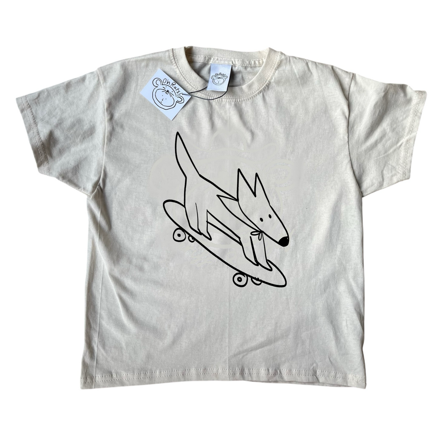 Skater dog beige tee