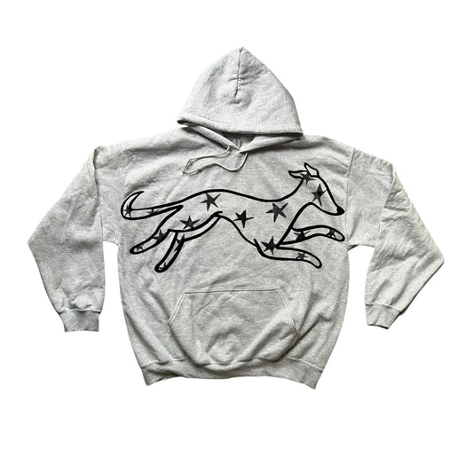 MEGA star dog grey hoodie