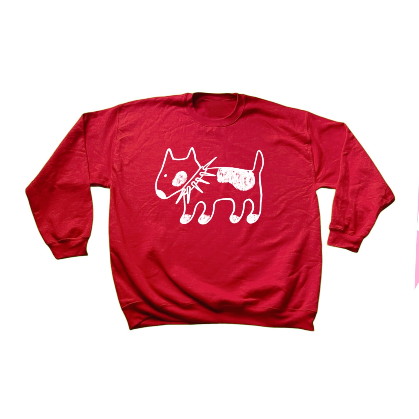 Spiky collar dog red sweatshirt
