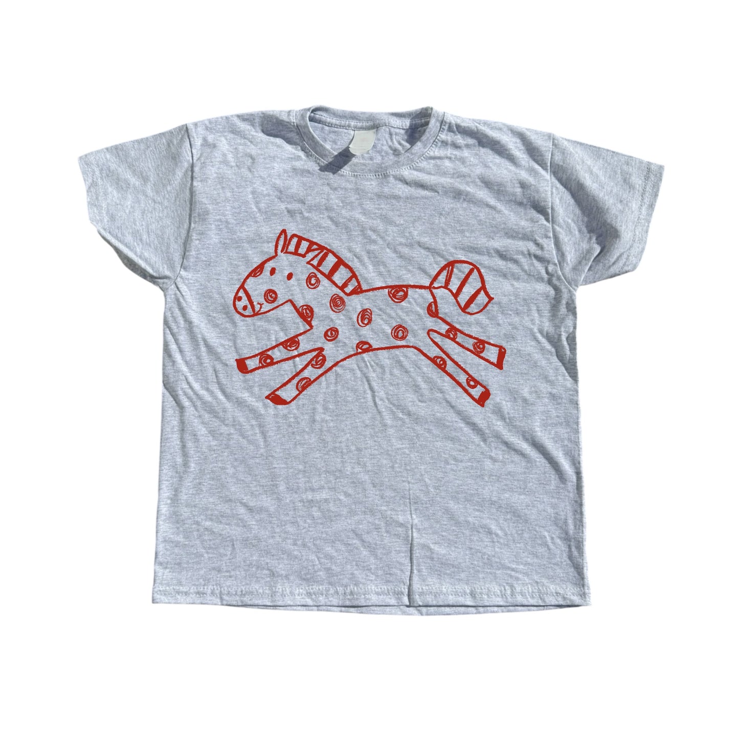 Polka dot horse forest green tee