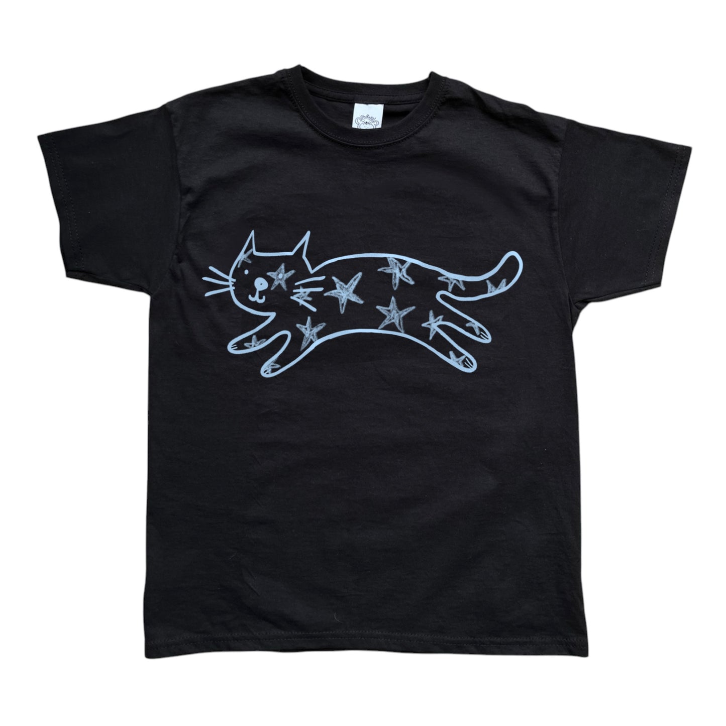 Starry cat black tee