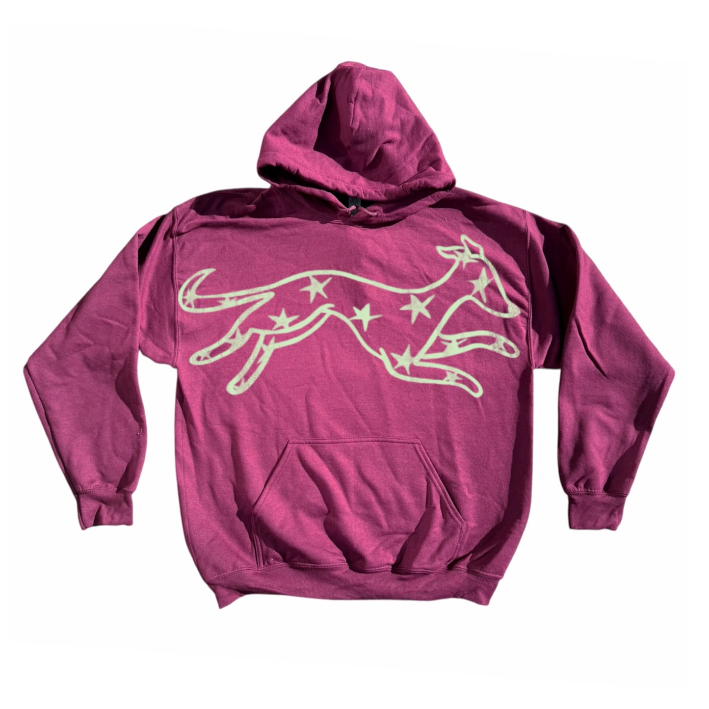 MEGA star dog burgundy hoodie