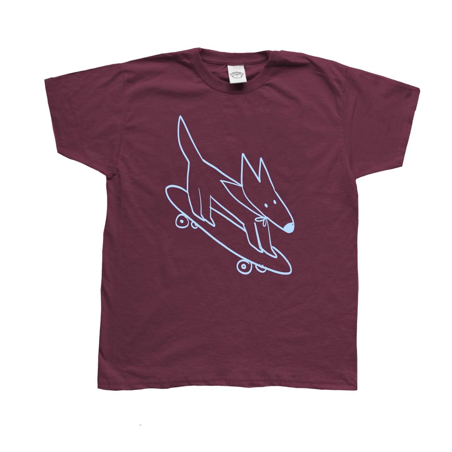 Skater dog light blue print Tee