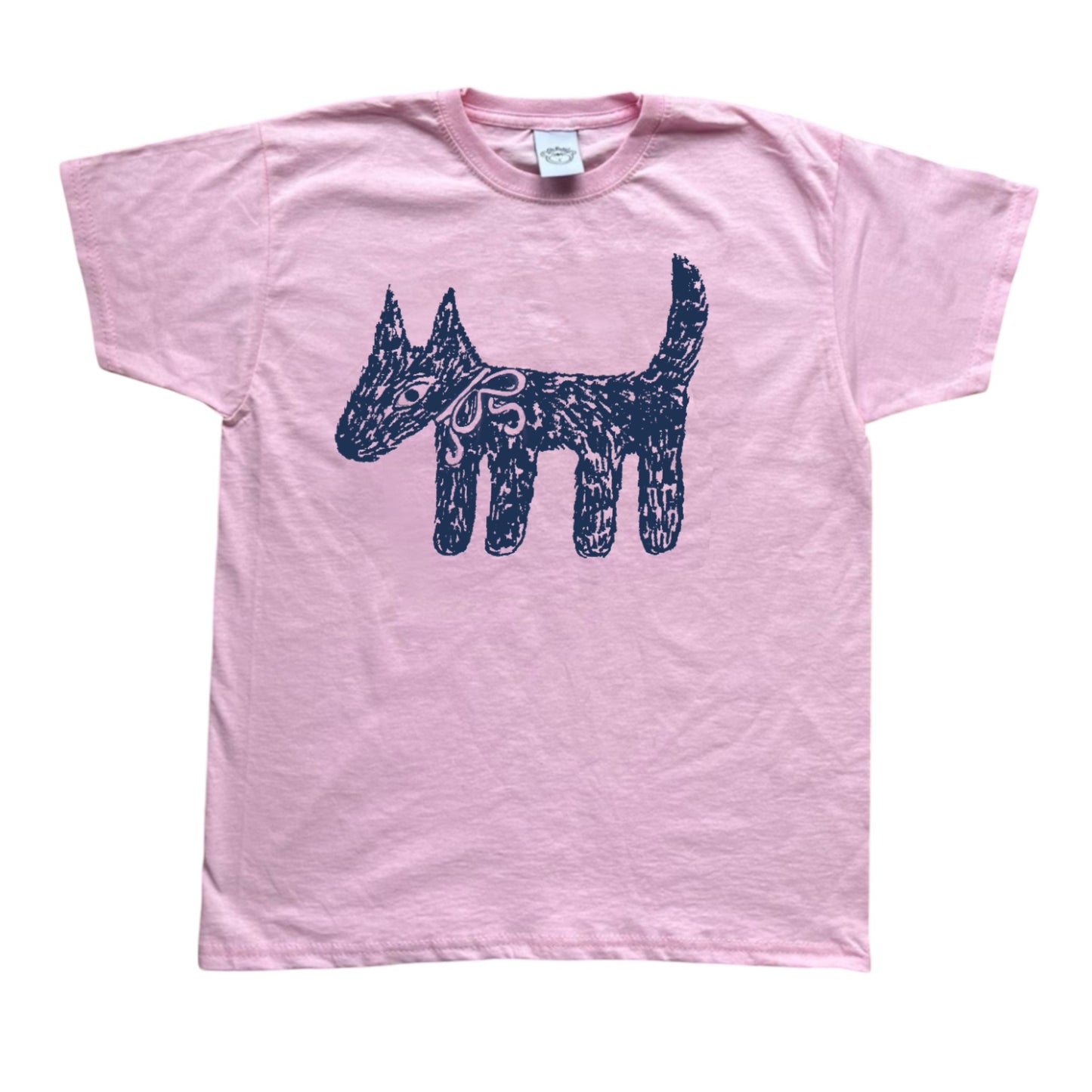 Scruffy bow dog pink tee