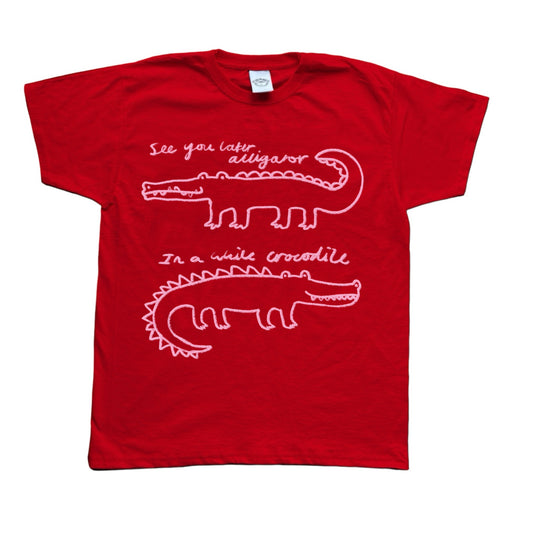 See you later alligator red tee